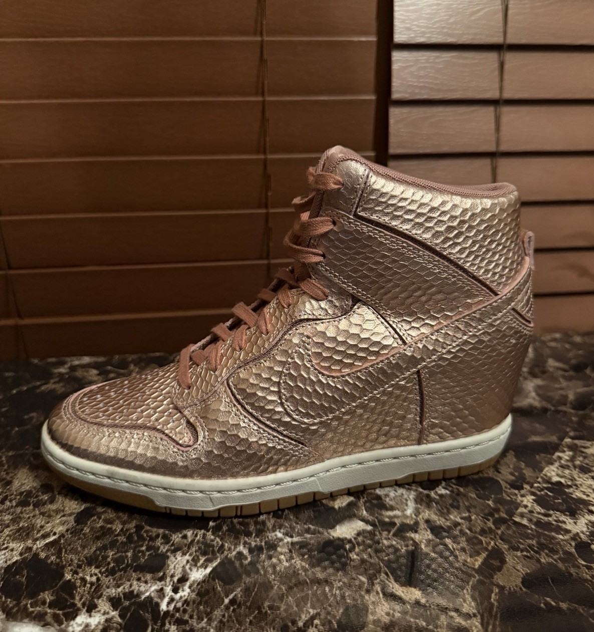 Nike Dunk Sky Hi Cut Out Premium 7.5 (Women’s): Metallic Red Bronze / Gum Brown