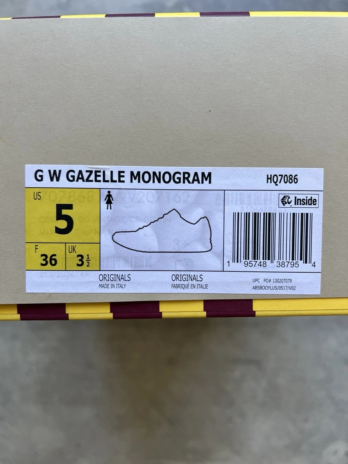 ADIDAS x GUCCI GAZELLE MONOGRAM WOMEN’S SHOES SIZE US 5 UK 3.5 EU 36