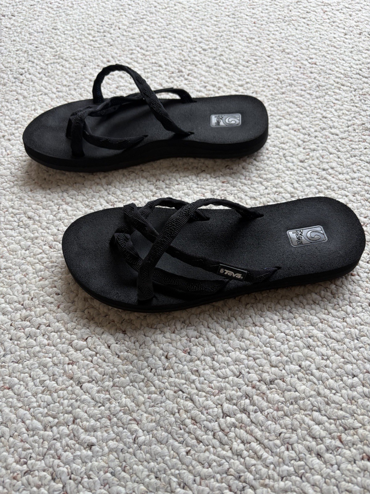 Teva Mush Olawahu 6840 Flip Flop Thong Sandals Womens Size 7 All Black