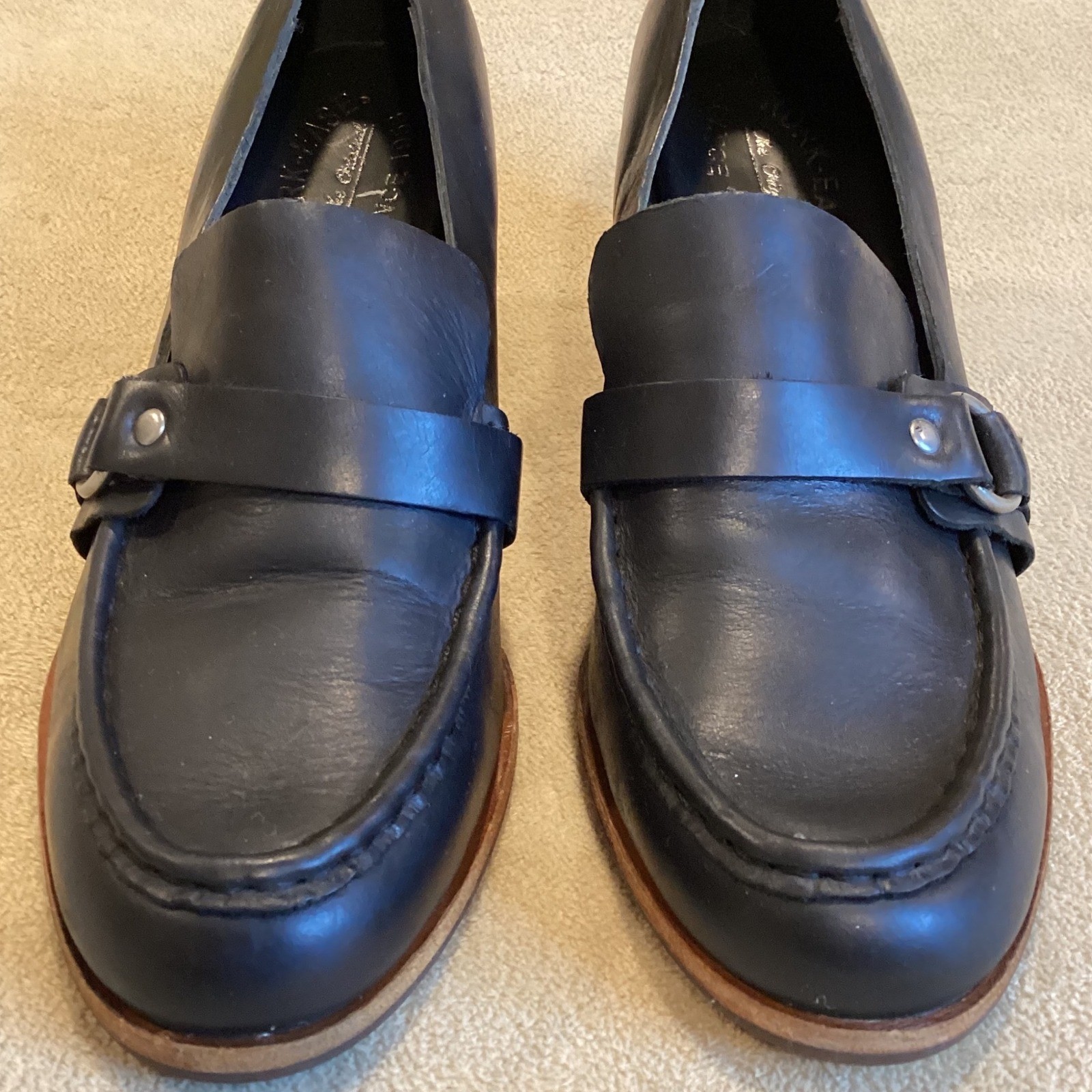 Kork Ease Aki Black Leather Loafers Slip On Shoes Women’s US 8.5, EU 39, UK 6.5