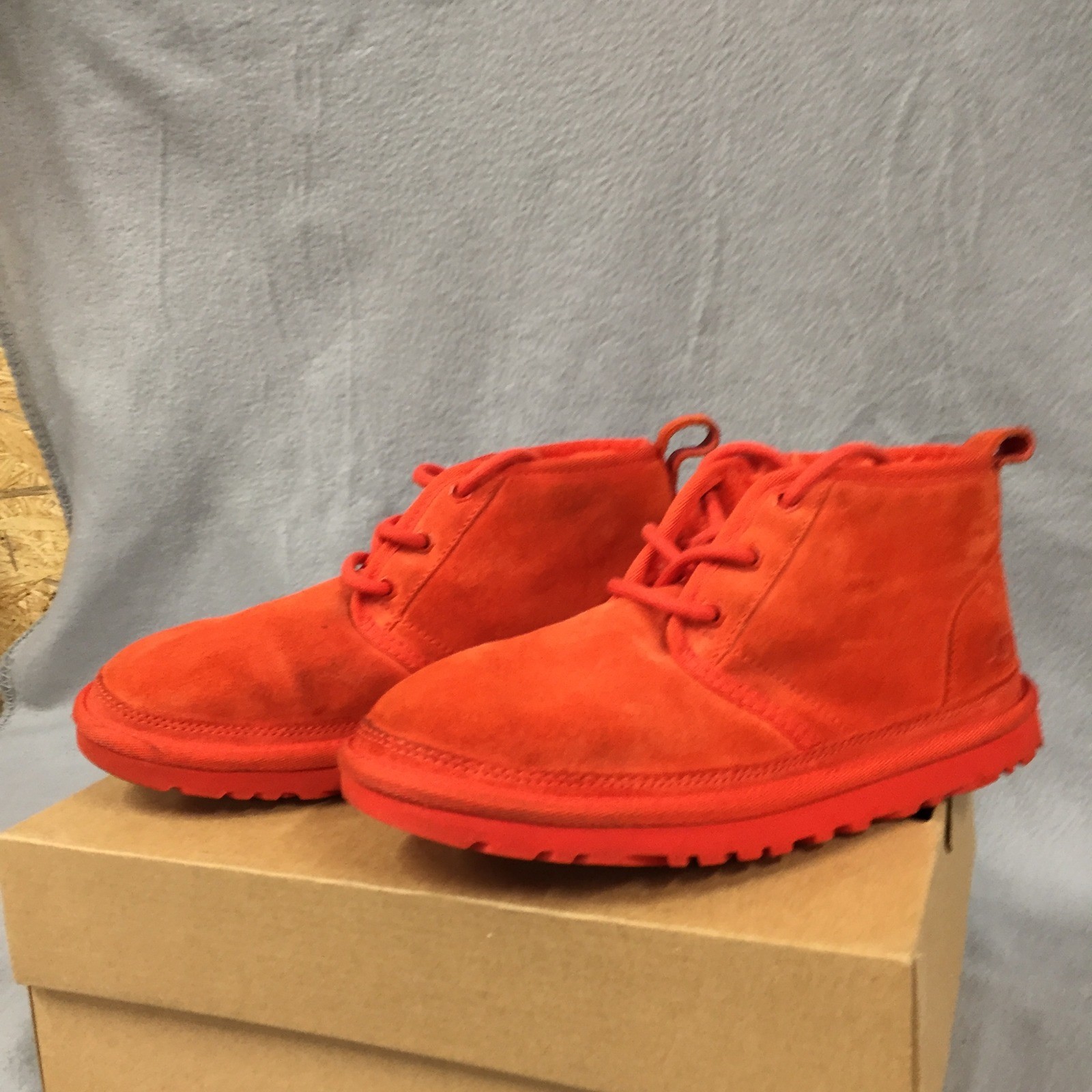 UGG Neumel Orange Suede Lace Up Boots 1094269 Womens 6
