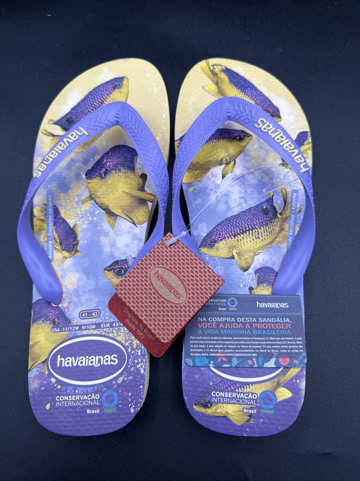 Havaianas Conservation International Flip Flops Brazil Fish Print W11/12 M9/10