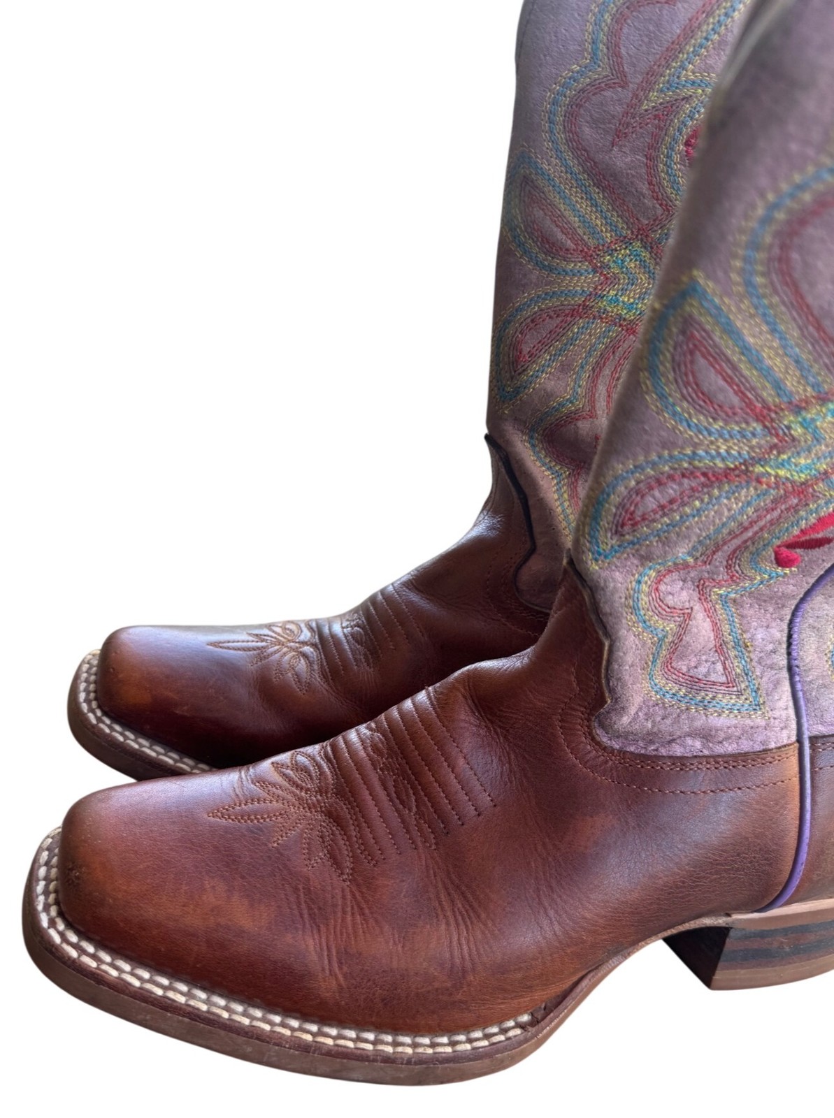 Tony Lama Women’s 3R Sz 7.5B Crockett Narrow Square Toe Cowboy Boots Chocolate