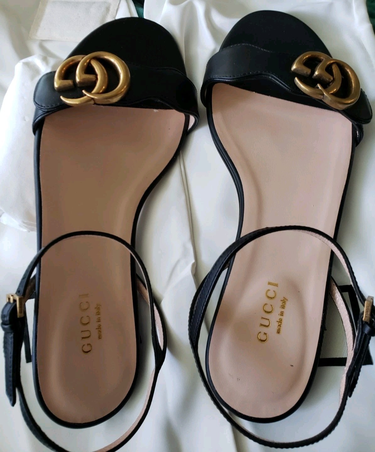 Gucci GG Marmont Flat sandals 36+ Calf Skin Leather My own $630 New Price Drop