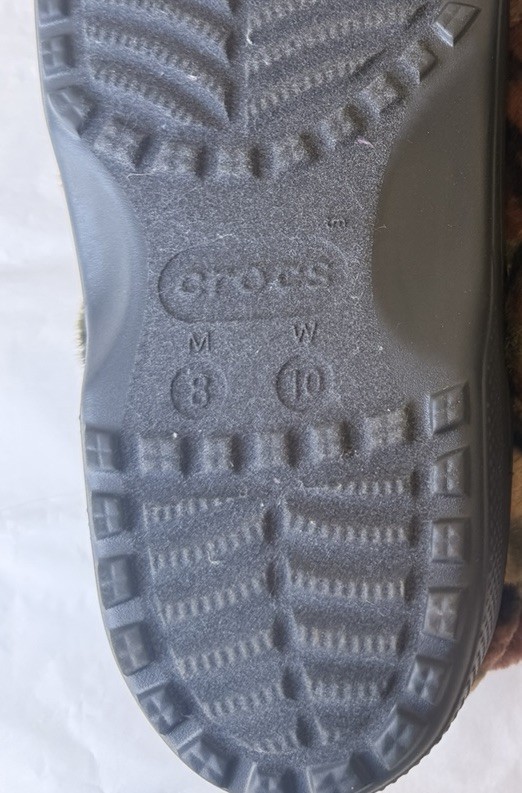 Crocs Classic Unfurgettable Camo Lined Clogs M8 W10 Army Green Multi EUC