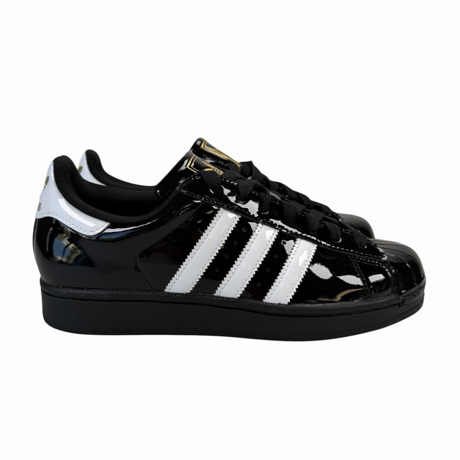 Adidas Superstar II Core Black White Gold Shoes JS4009 Women’s Sizes 6.5 – 9