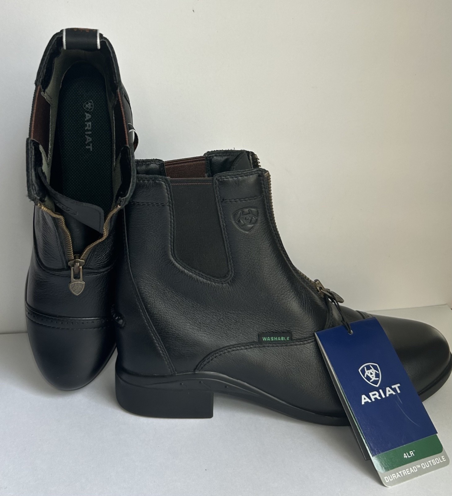 NWT Ariat Women’s Heritage Breeze Zip Paddock Boots Black Leather 9.5