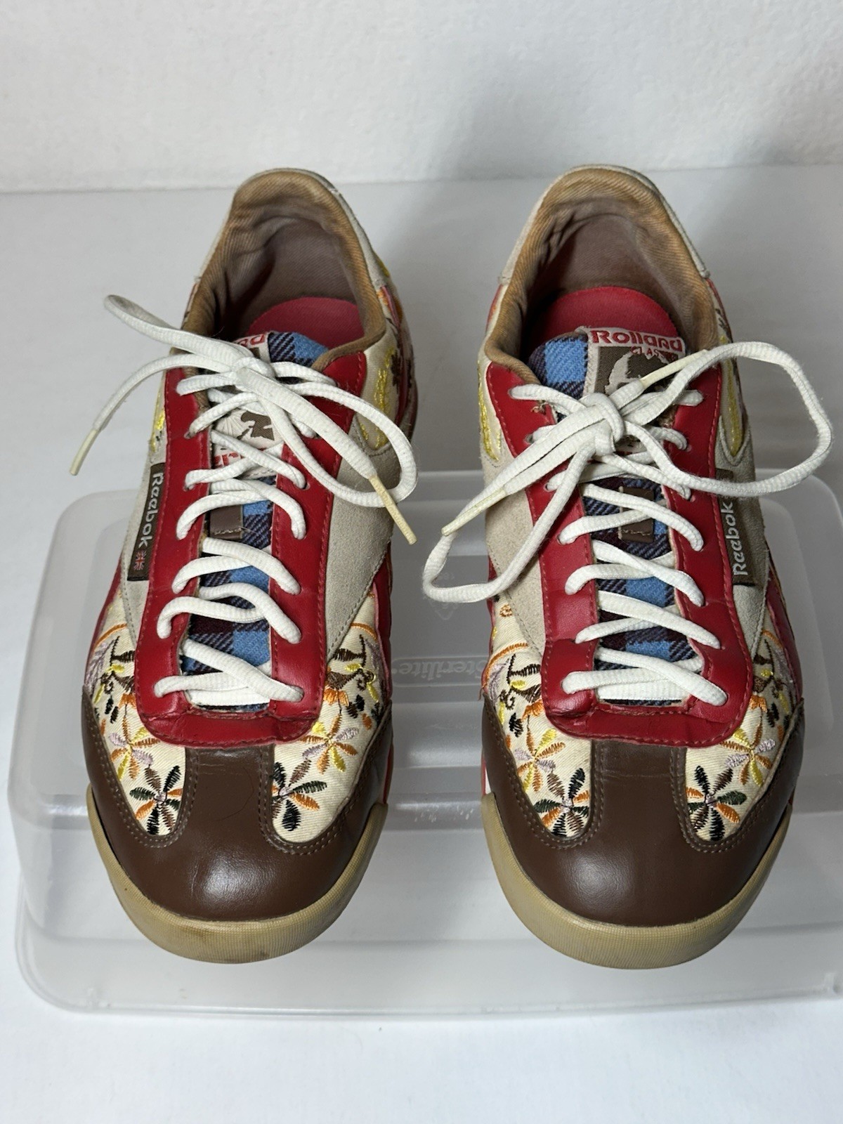 Reebok X Rolland Berry Classics Size 9 Embroidered Floral Preppy City