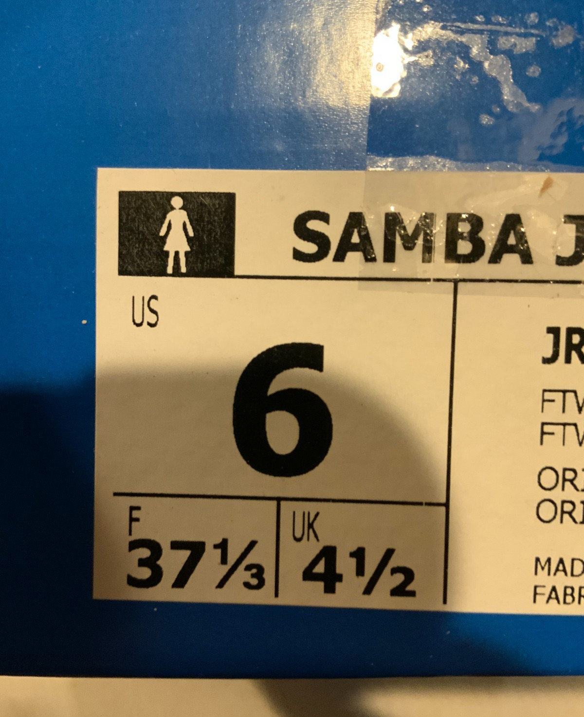 Adidas Women’s Samba Jane W, Style# JR1402, Size 6, Color White/Alumina/Black