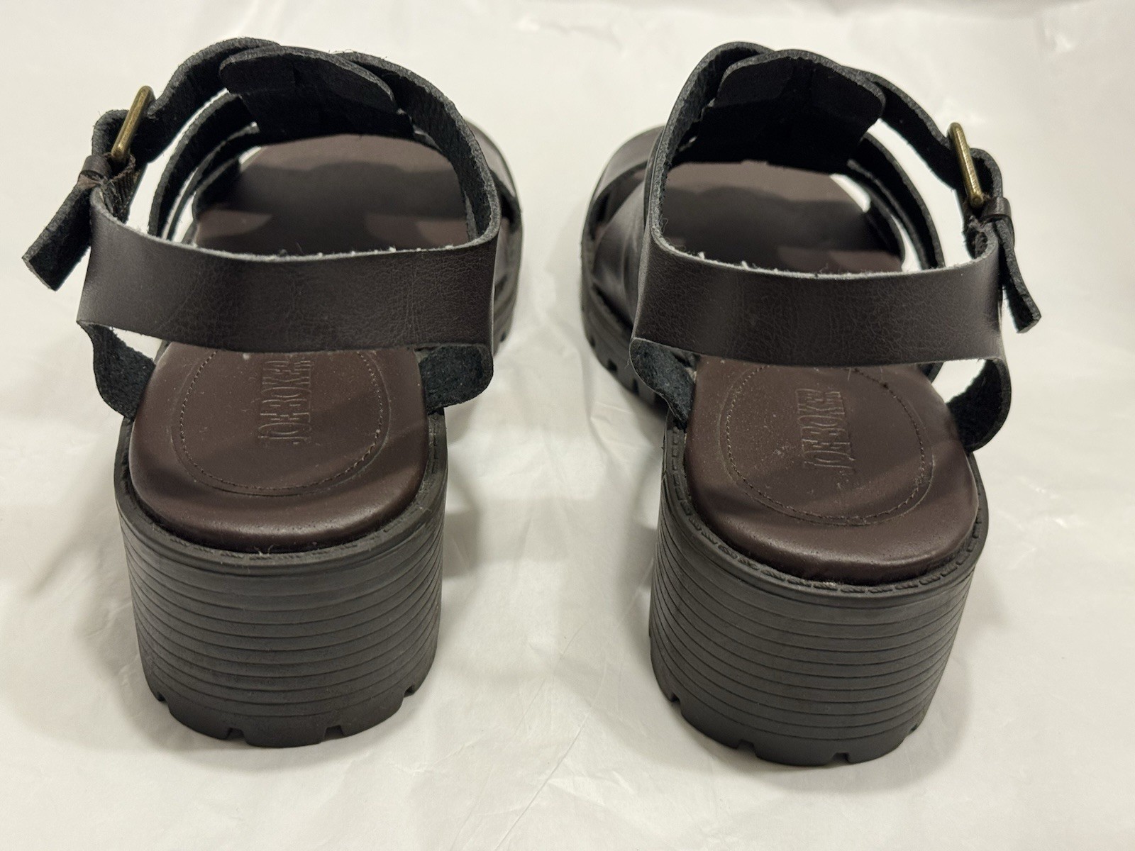 JOE BOXER Ava BROWN Man Made VEGAN Ankle Strapped Gladiator Open Toe Sandals 8M