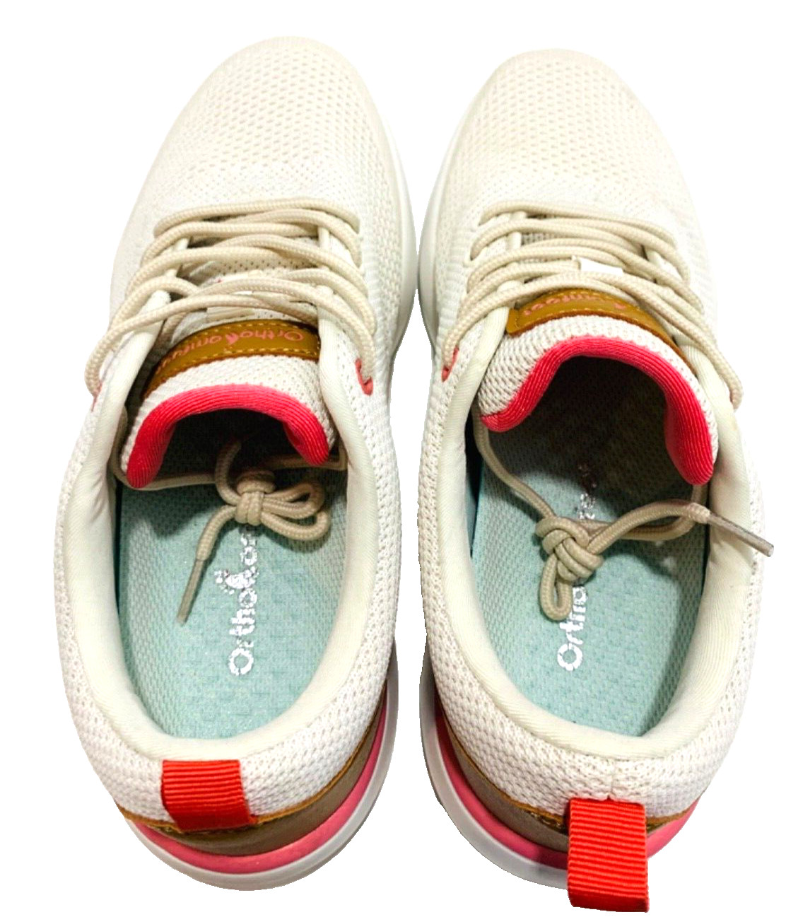 ORTHO Comfoot ZGBX14G White Tan Lace Up Shoes sneakers tennis Size 39/8-8.5