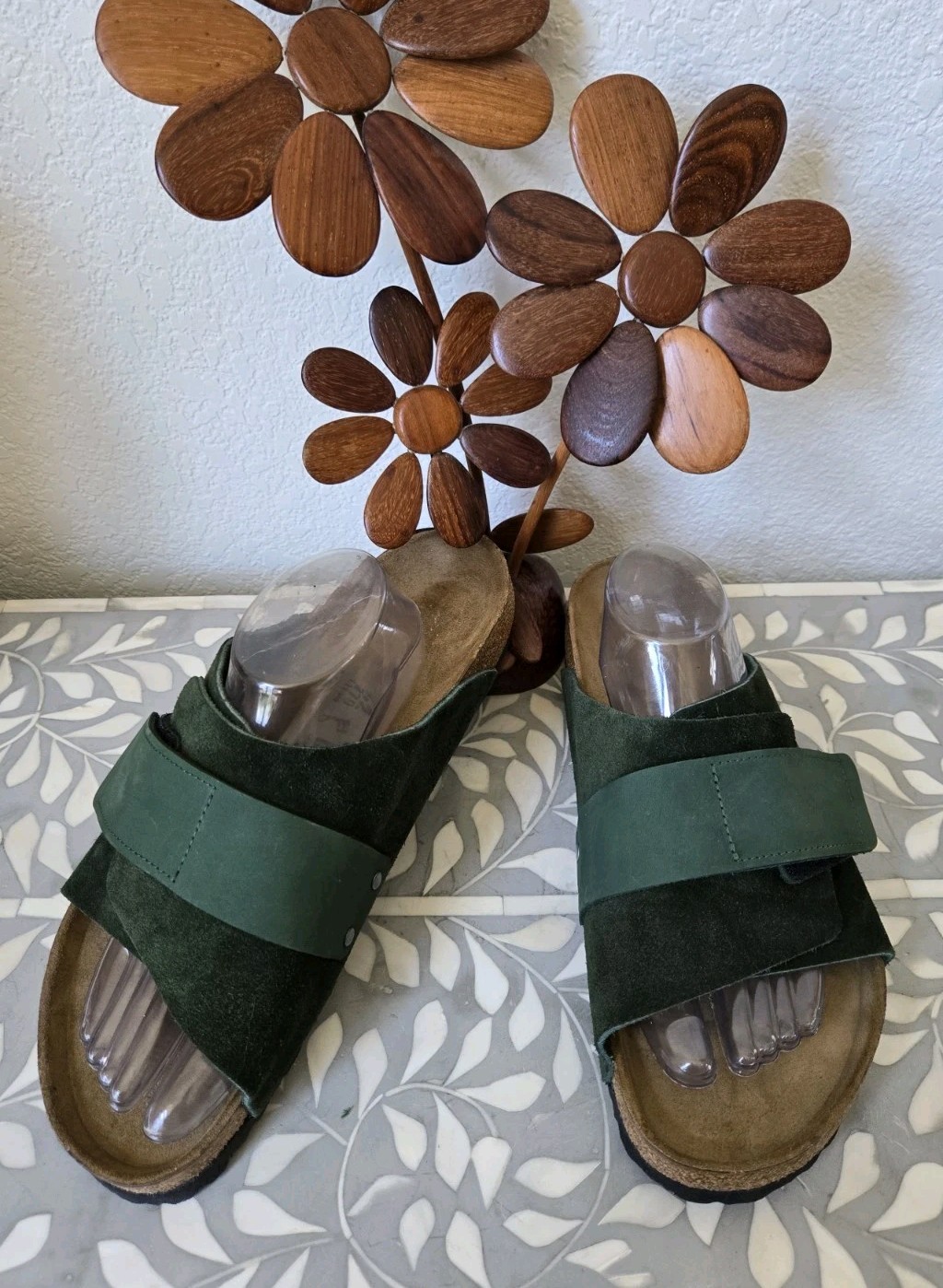 New Birkenstock Kyoto Thyme Nubuck/Suede Leather Adjustable Medium Width Sz 42