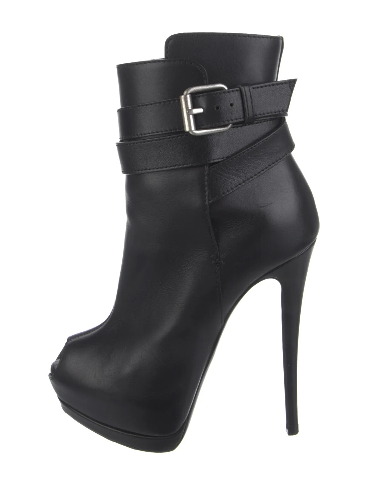 GIUSEPPE ZANOTTI Black Leather Ankle Boots Size 6 IT 36 Good Condition with Box