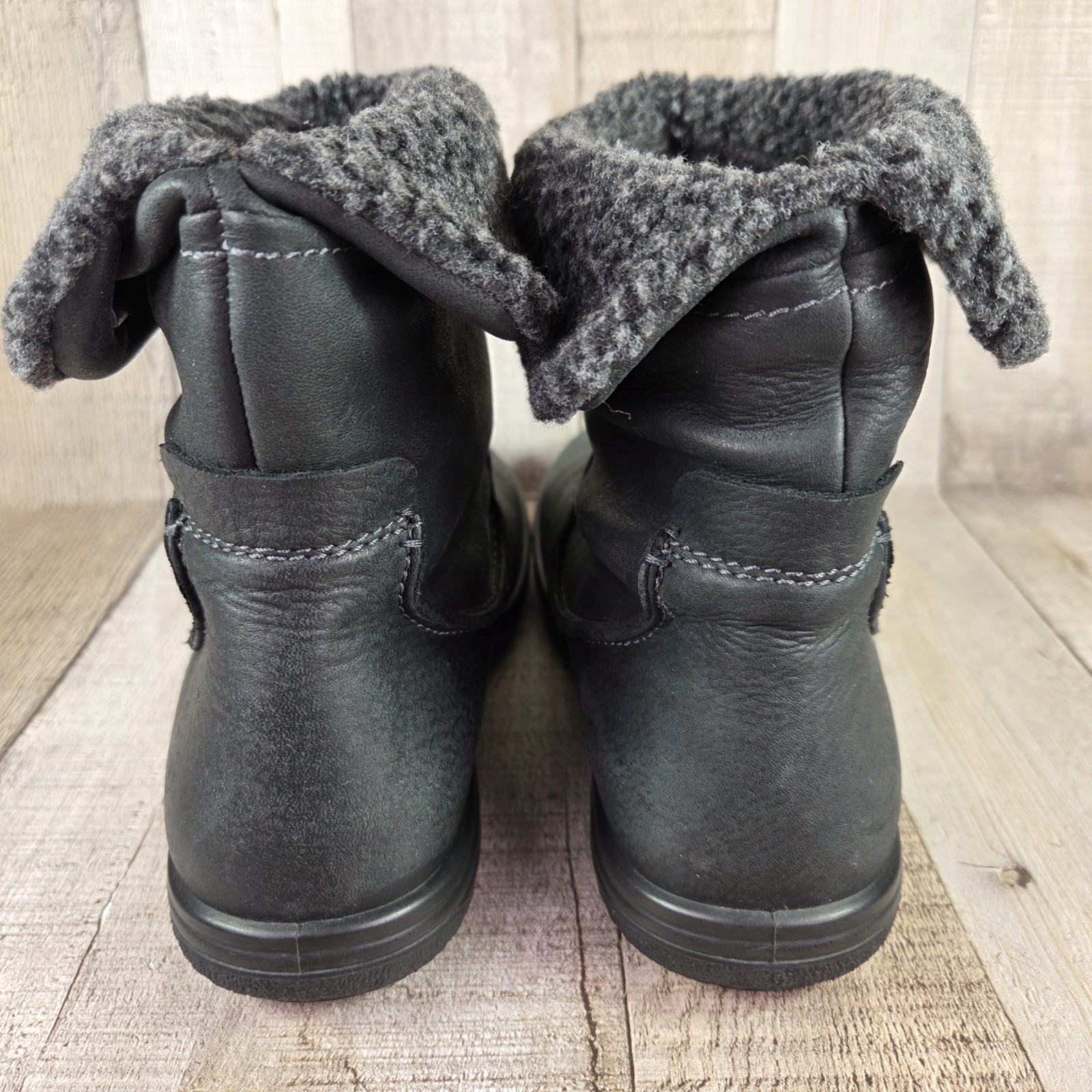 Ecco Chase II GTX Mid Black Boots Gore-Tex Nubuck Leather Women’s EU 37 US 6