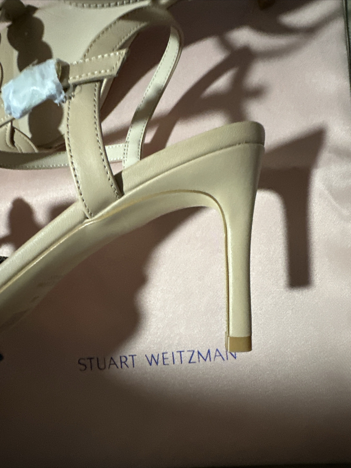 Stuart Weitzman Dancer Twistie 75 Leather Sandal Women’s Golden Beige Size 10