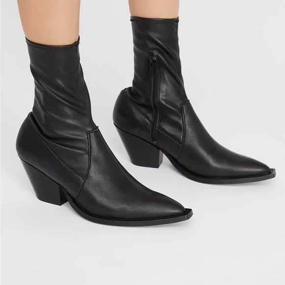 Farylrobin x Free People Size 36 Leather Sock Mid Boots Boho Festival WORE 1X