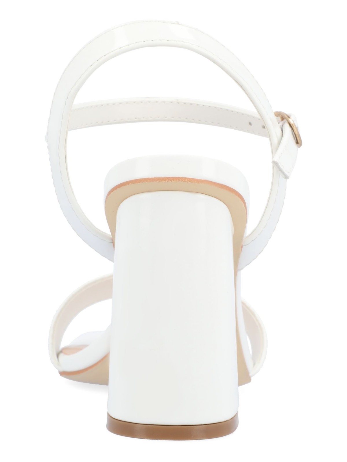 JOURNEE COLLECTION Womens White Tivona Toe Block Heel Heeled Sandal 10