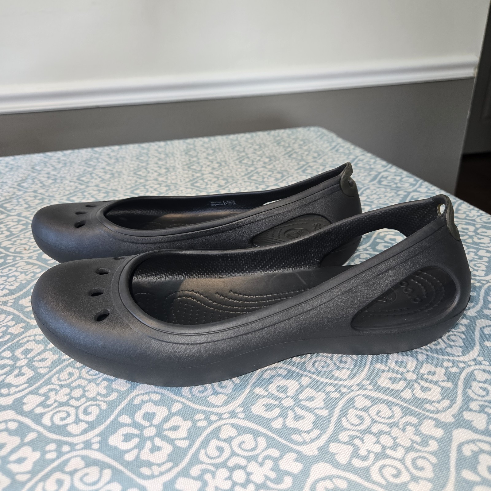 Crocs Kadee Ballet Flats Shoes Womens 11 Black Slip On Casual Comfort Travel
