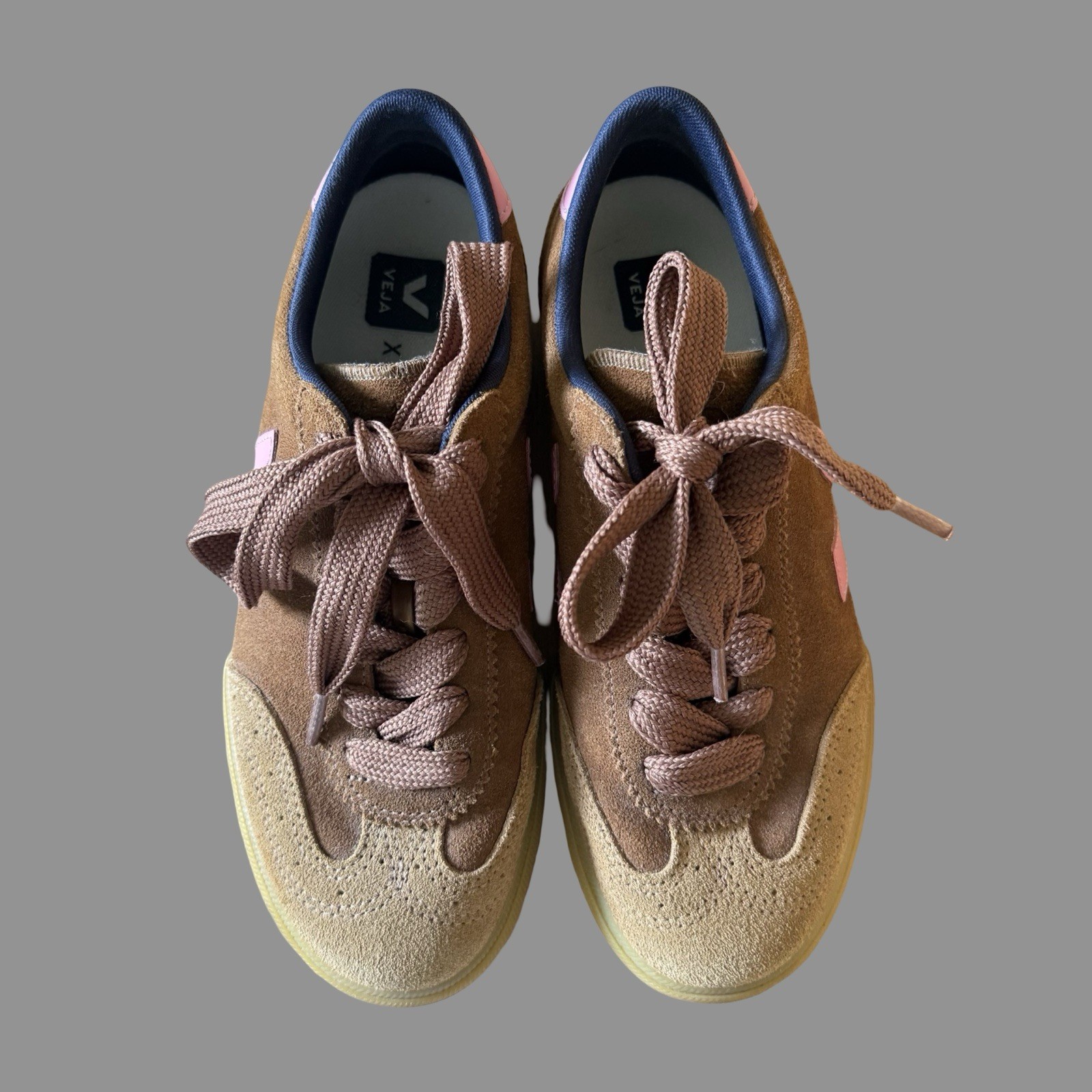 Veja X Making My Lemonade Brown Suede Sneakers US8/EU39