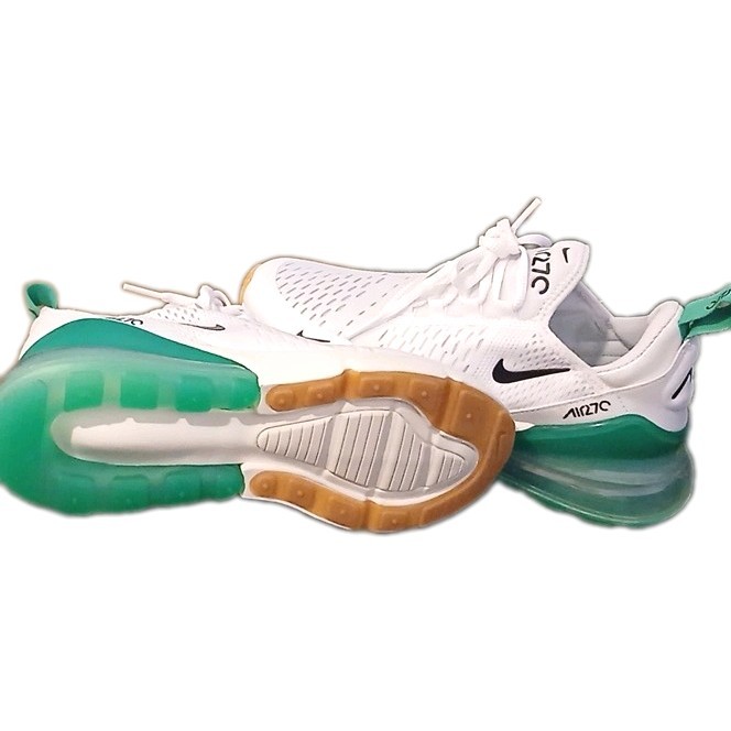 Nike Air Max 270 Low-Top Lace-Up Mesh Sneaker White/Stadium Green AH6789-125