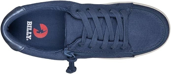 NEW Billy Footwear Women Sneaker Low Top Zip Up Blue Adaptive Size 7.5 W KF113