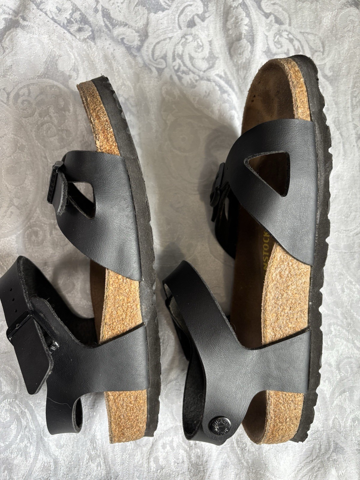 Birkenstock 37 RIO Womens 6 Black Birko-Flor Germany Excellent