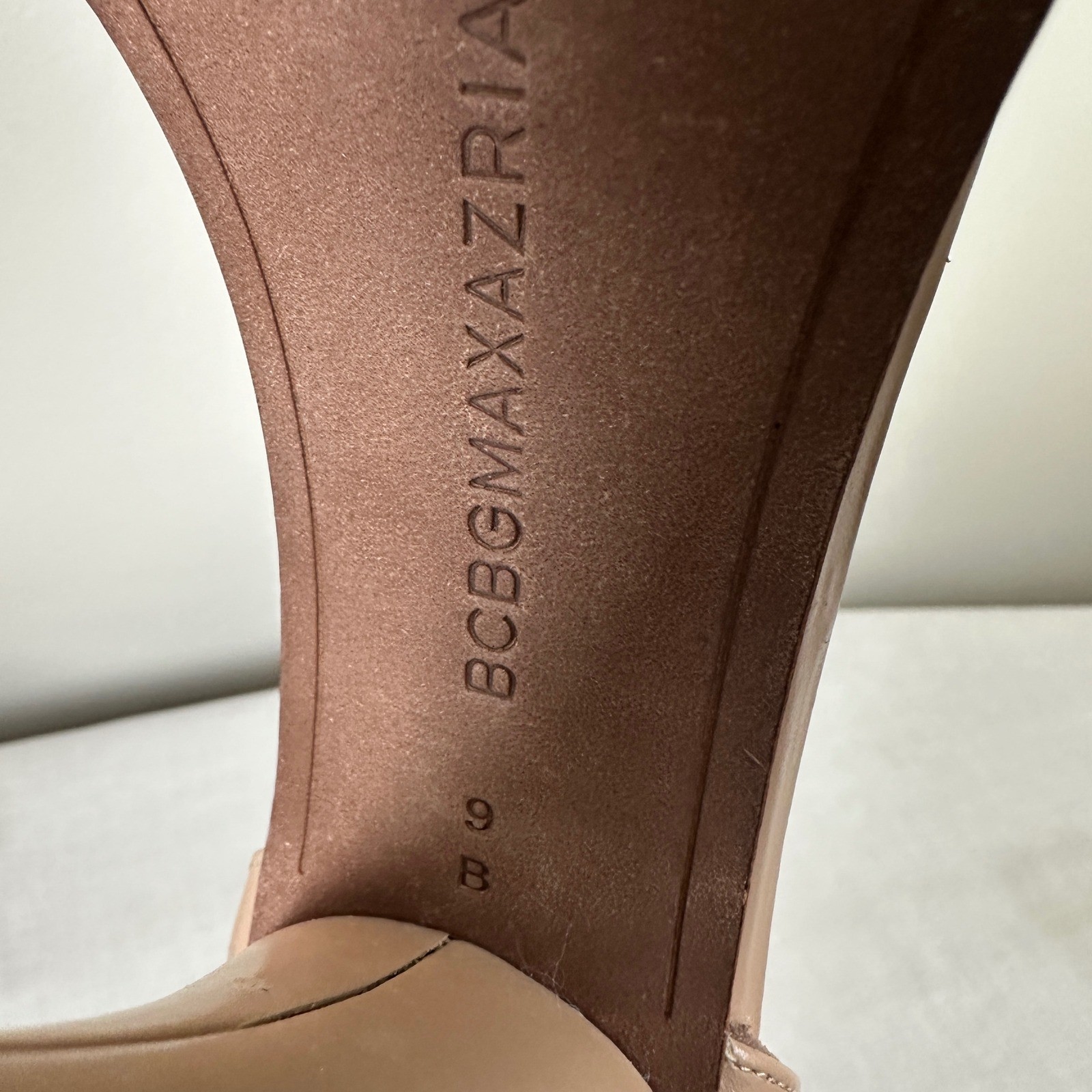 BCBGMAXAZRIA Women’s 9 Marie Studded Ankle Strap Sandals Beige Party Chic
