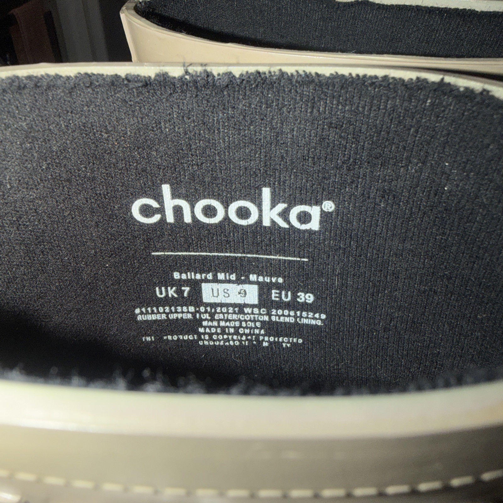 CHOOKA RUBBER LINED PULL ON WOMEN’S RAIN BOOTS 9M BALLARD MID Lined Foam Insole