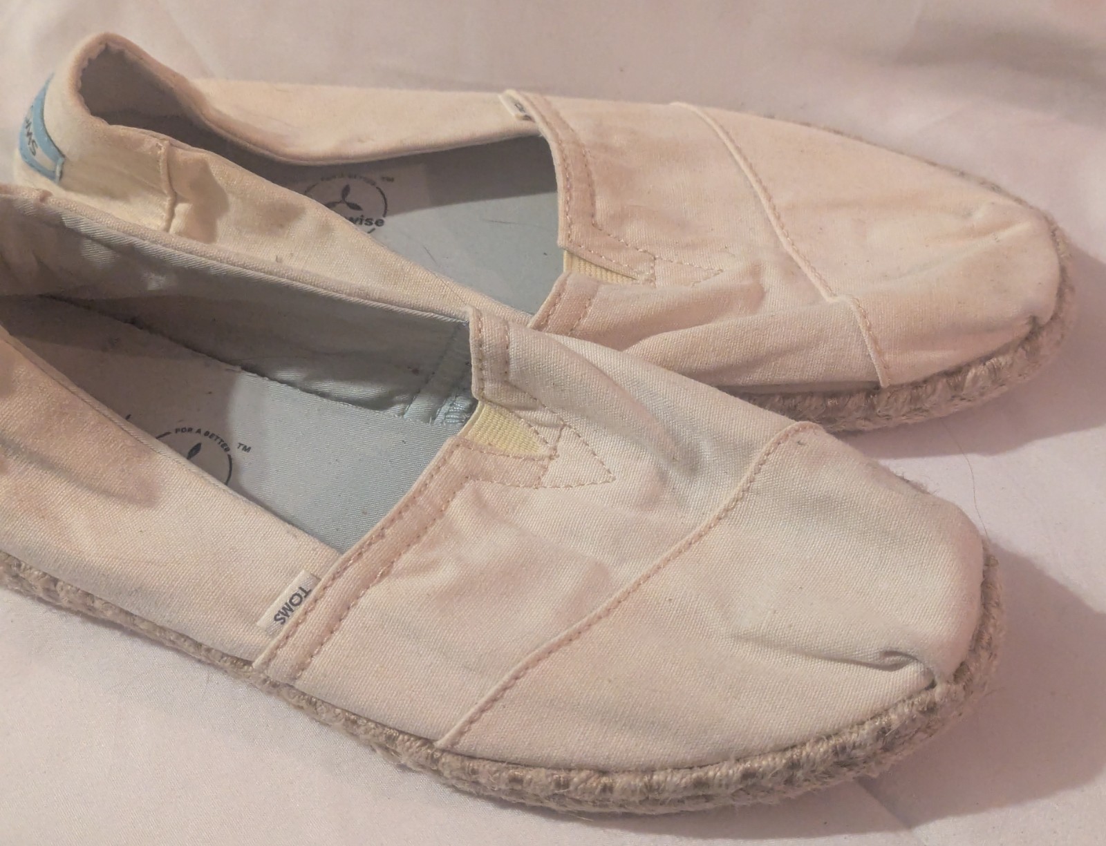 TOMS Women’s Shoes Alpargata Rope Natural Recycled Slubby Cotton 8.5 / 39