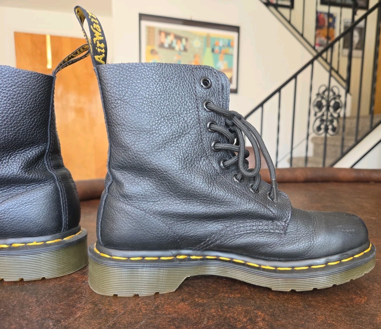 Dr. Martens Pascal 1460 Virginia Leather Boots for Women, Size US 6 – Black
