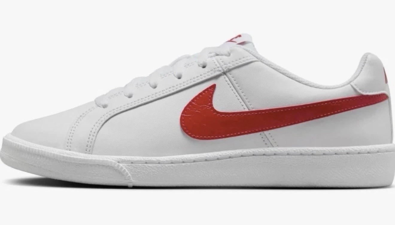 Nike Court Royale White Red Casual Lace Up Sneakers 749867-114 Women’s Sizes