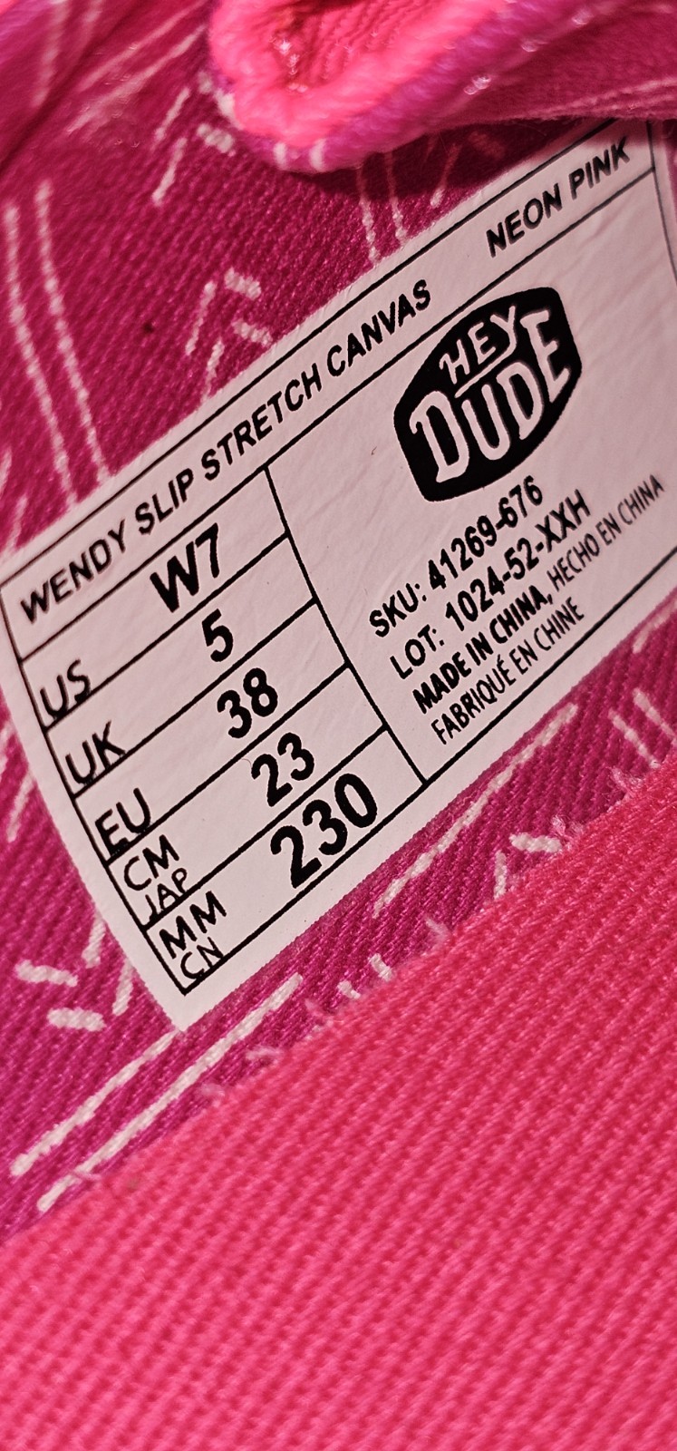 Hey Dude Wendy Slip On Stretch Shoes, Mules, Neon Pink 🩷 Women’s Size 7 🩷 New