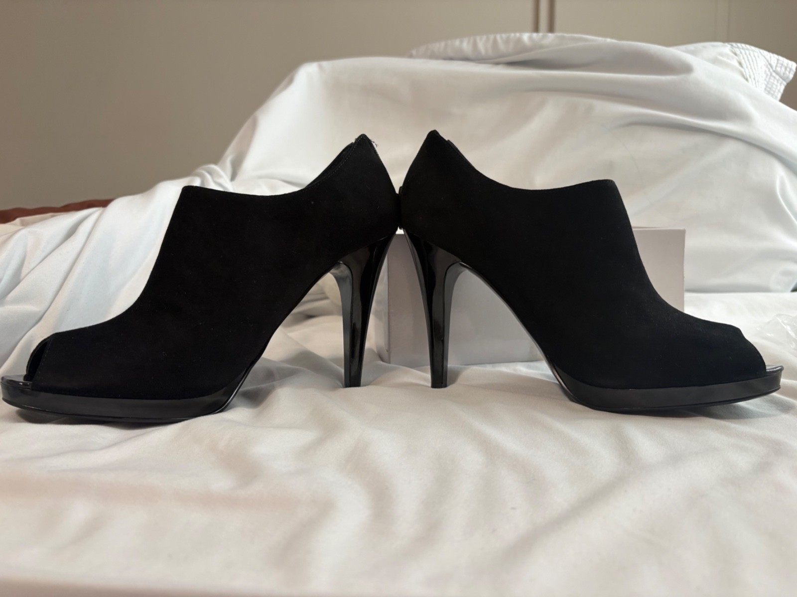 Nine West HotHotHot Black suede bootie size 10.5
