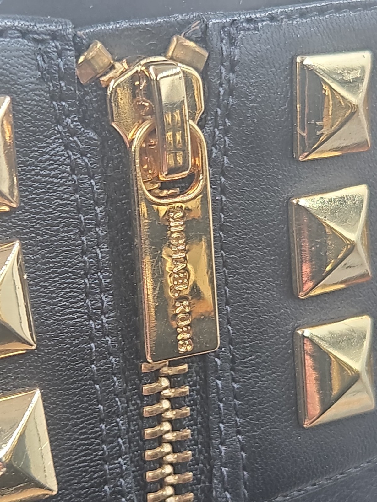 Michael Kors Black Aria Gold Stud Bootie Size 11M Stiletto 👠 Heel