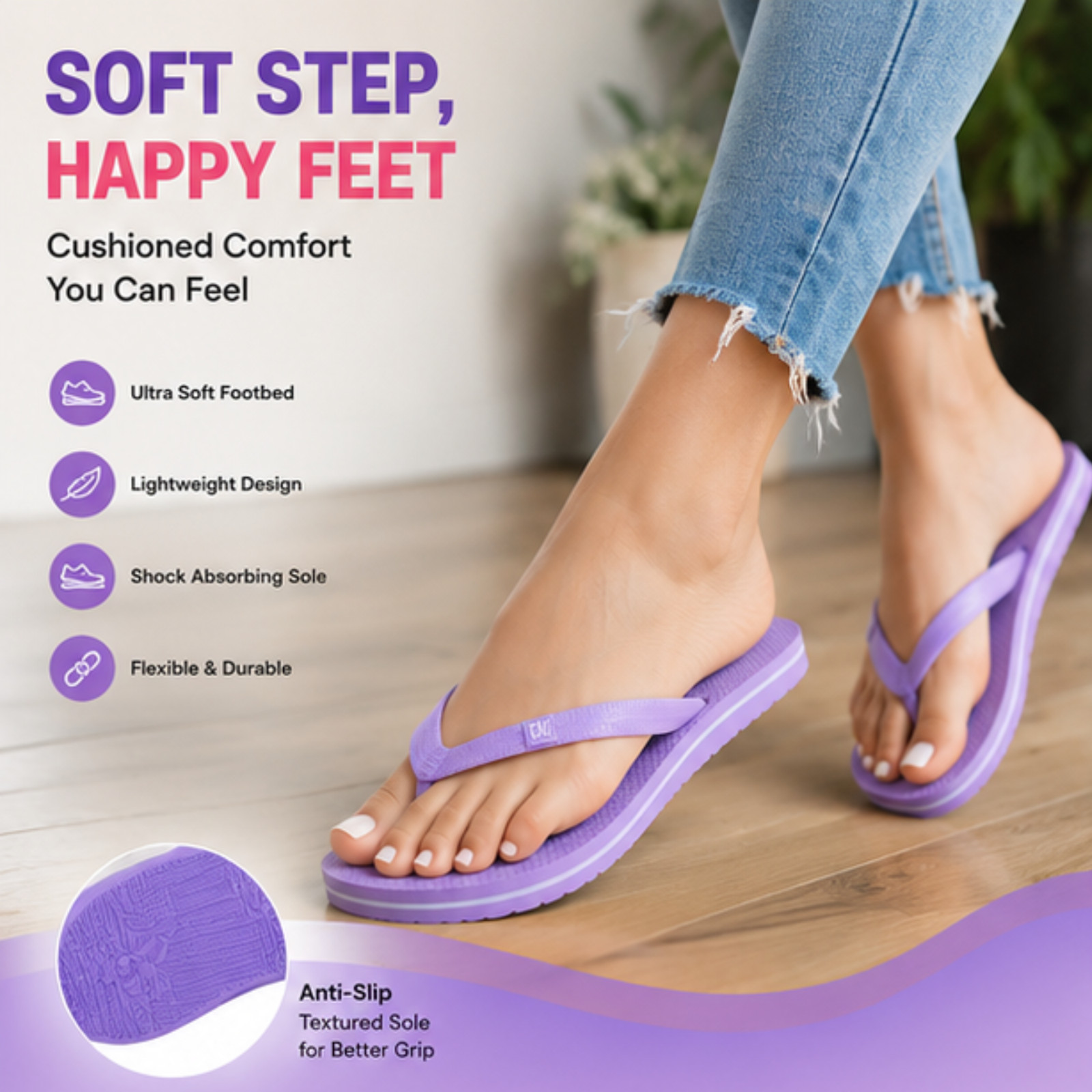 Fipper Classic Unisex Natural Rubber Flip Flops Anti-Slip Beach Sandals Slippers