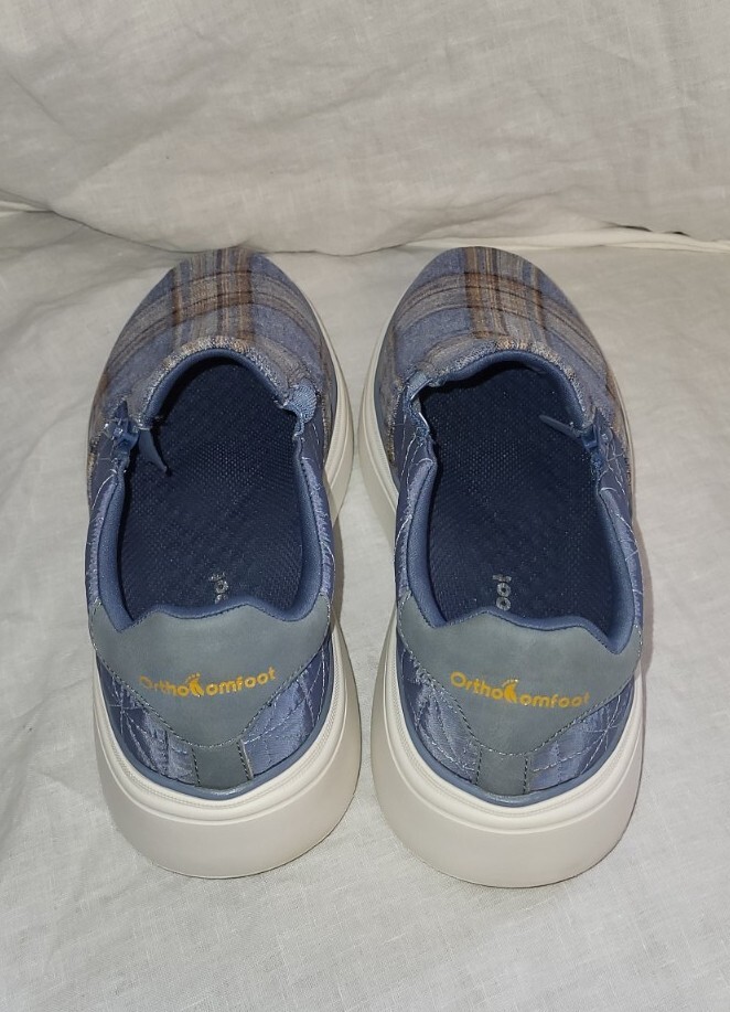 Ortho-comfoot Womens 38 Slip-On Comfort Wedge Arch Support Orthopedic Zip Up