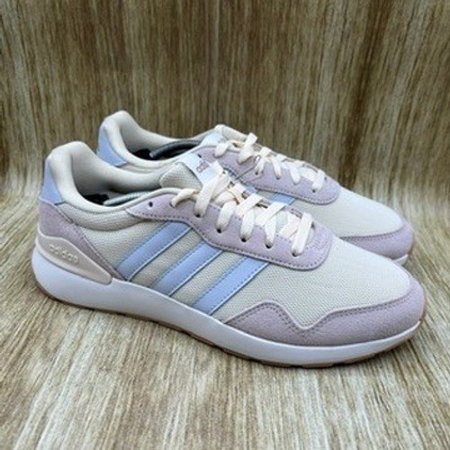 Adidas Run 60s 4.0 Women’s Size 9.5 Sneakers Shoes Cream Light Blue JS1014 NEW
