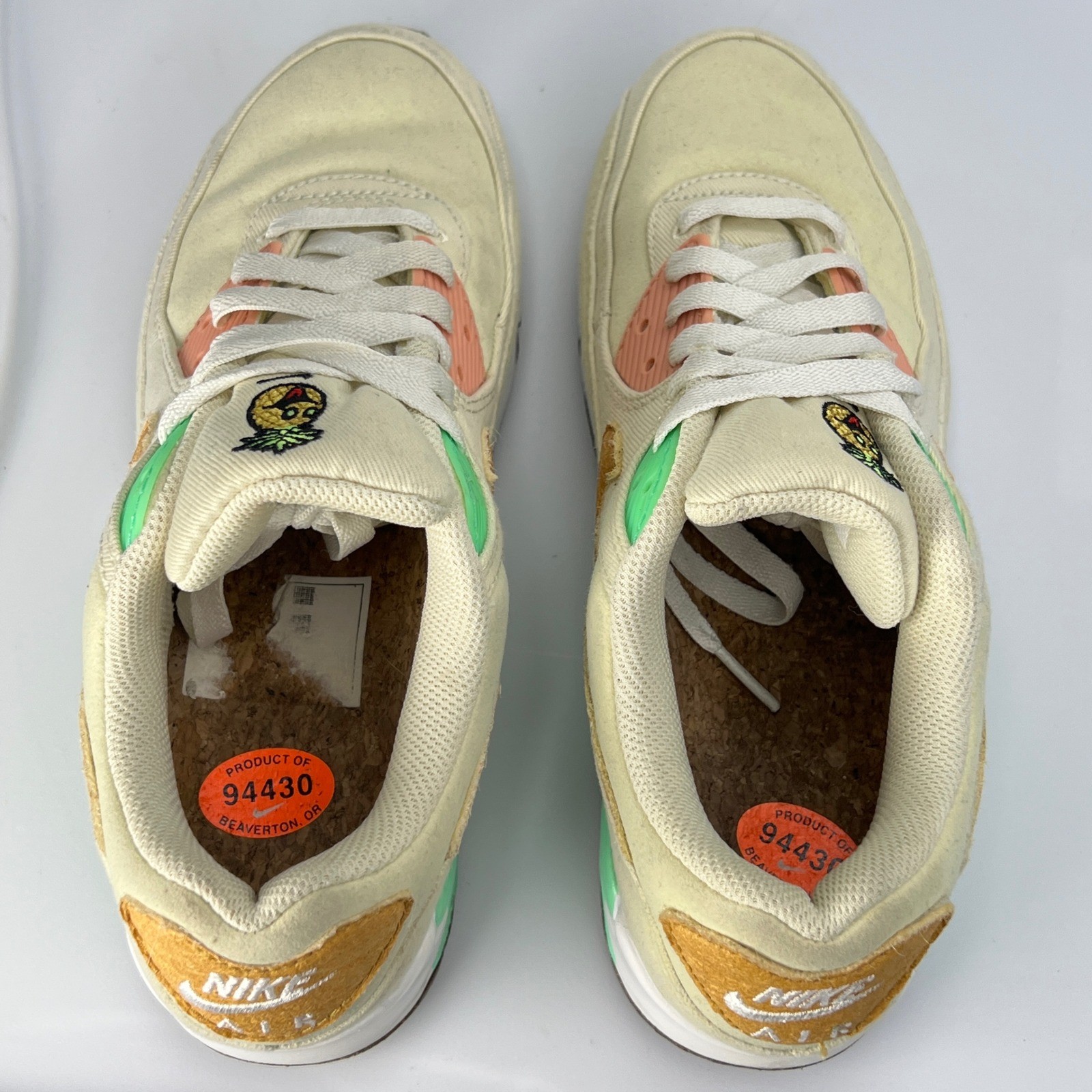 Nike Air Max 90 Happy Pineapple Coconut Milk Green Glow DC5211-100 Womens 8.5