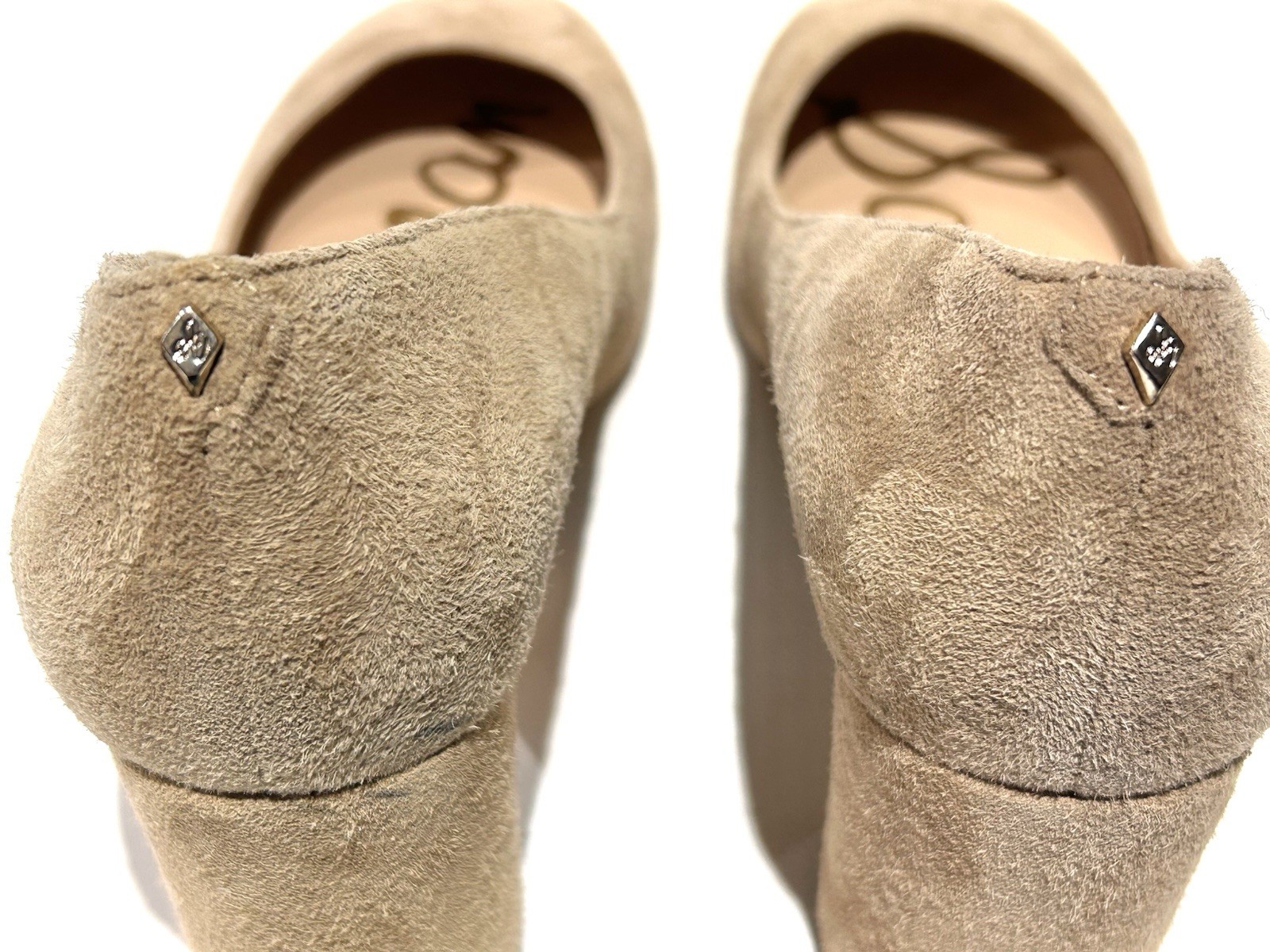 Sam Edelman JUNIE Beige Suede Leather Block Heel Pump Size 8 NWOB