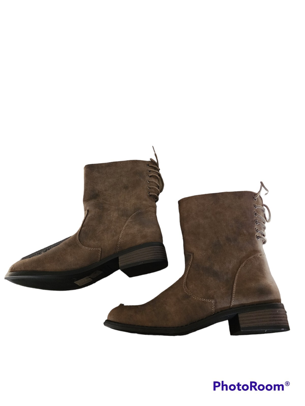 Justfab Brown Tie Calf Boots Size 10