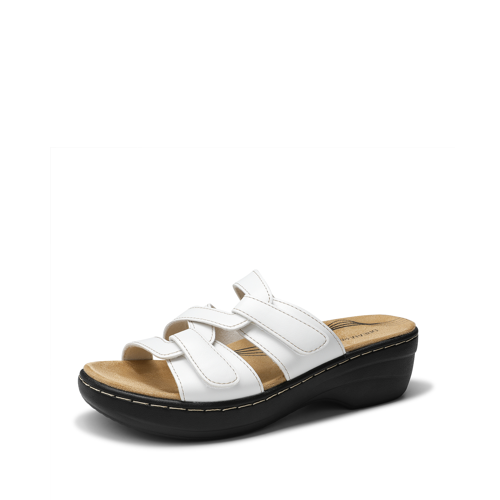 Women Summer Arch Support Slide Sandals Adjustable Strap Beach Low Wedge Sandals