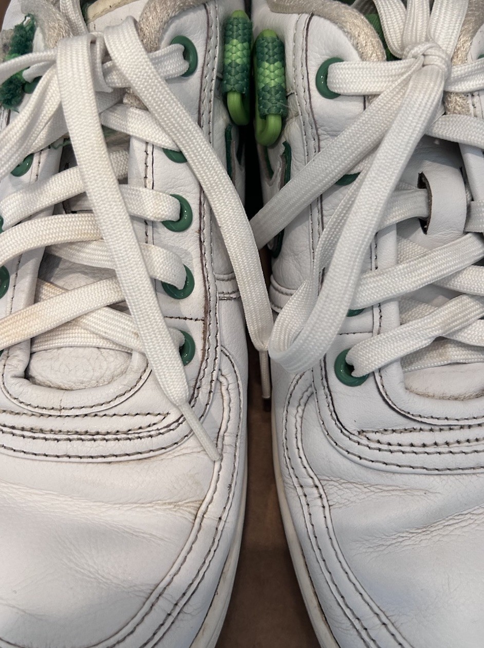 Nike Size 10 Women’s Low White W/ Green Vandals See Description