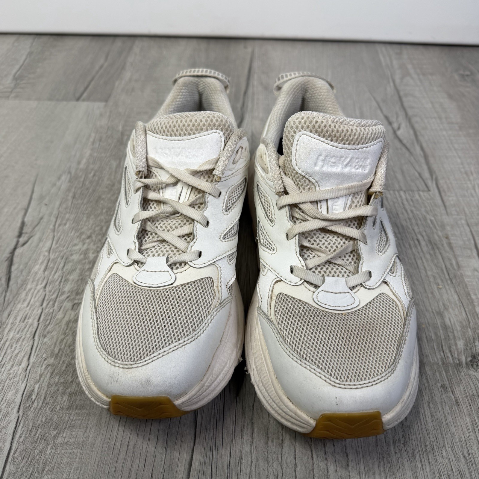 HOKA ONE ONE U Clifton L Embroidery Athletic Running Shoe M9/W10 White leather S