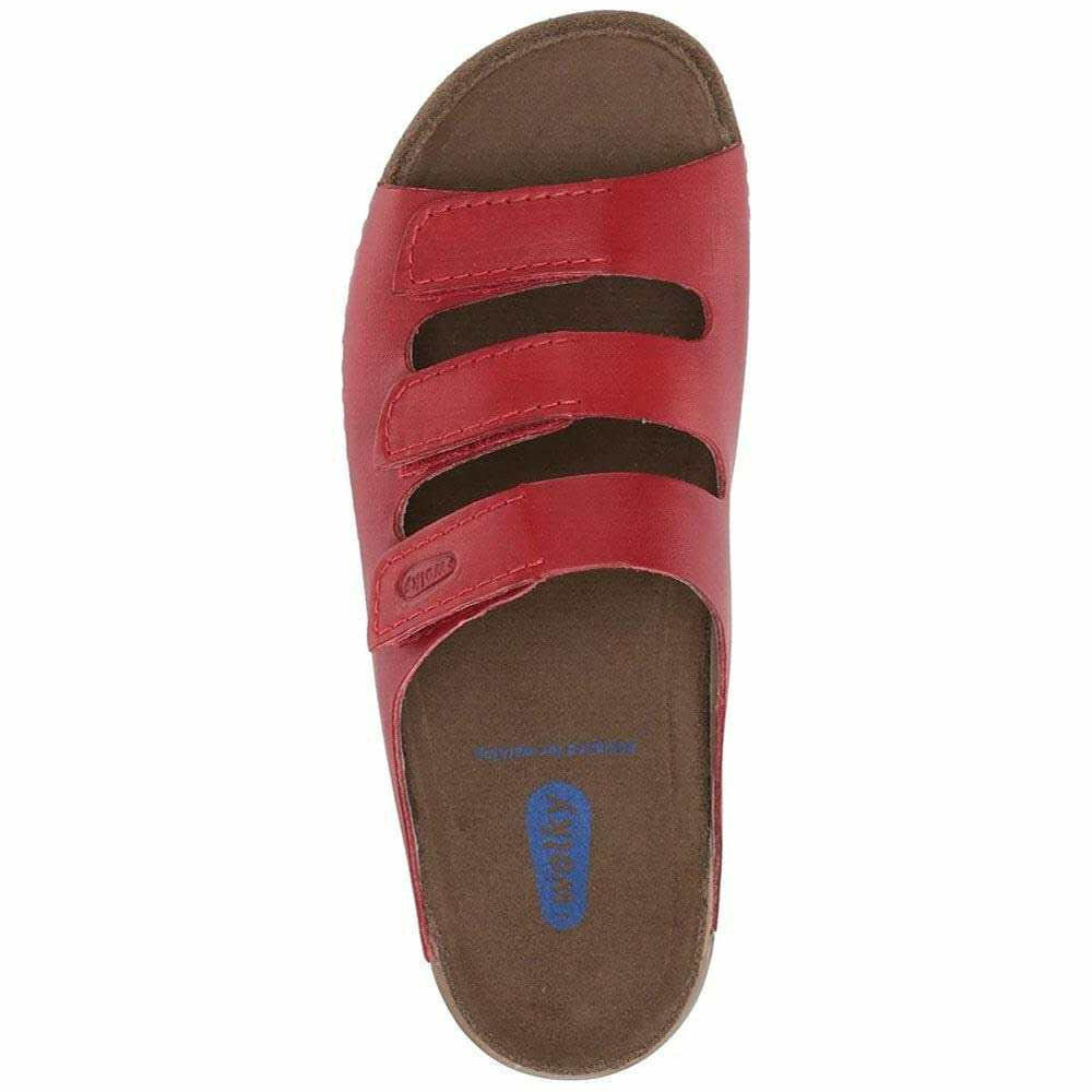 New Wolky Nomad Leather Slide Women’s Sandals in Red Size 38 Comfort Shoes