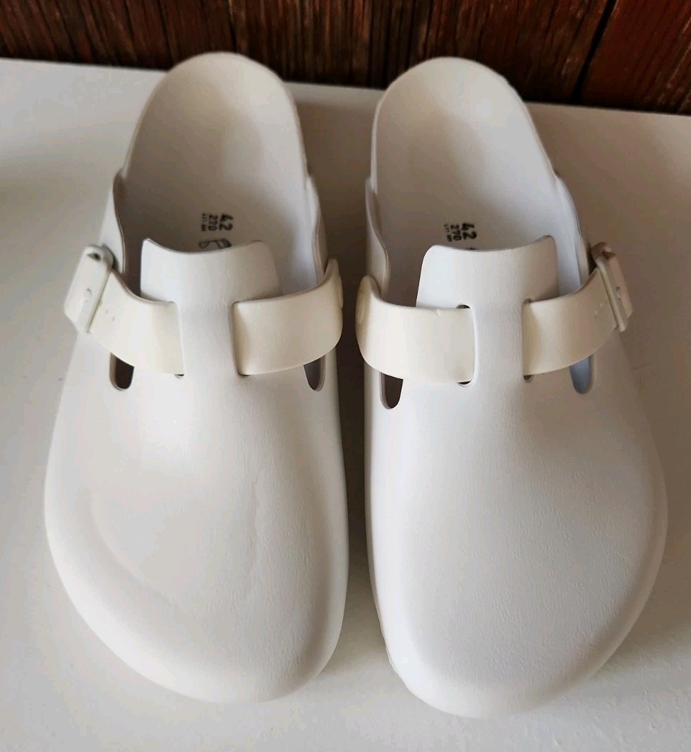 Birkenstock Bosto EVA 42 Womens 11-11.5 Mens 9-9.5 White Close toe Comfort Clean
