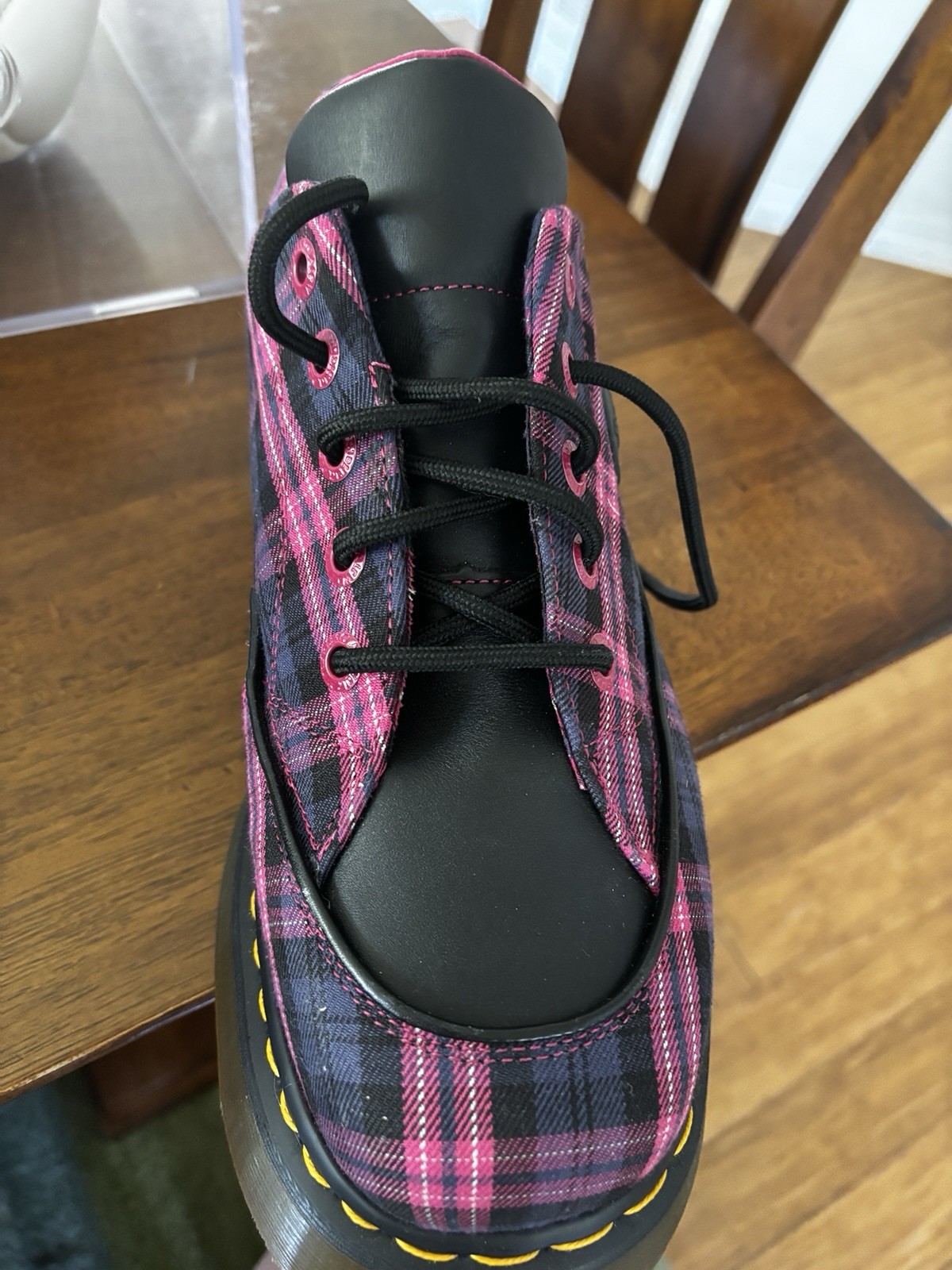 New Dr. Marten Pink tartan Plaid Buzz 5I Size UK 8 Punk Grunge Sold Out 5 Eye