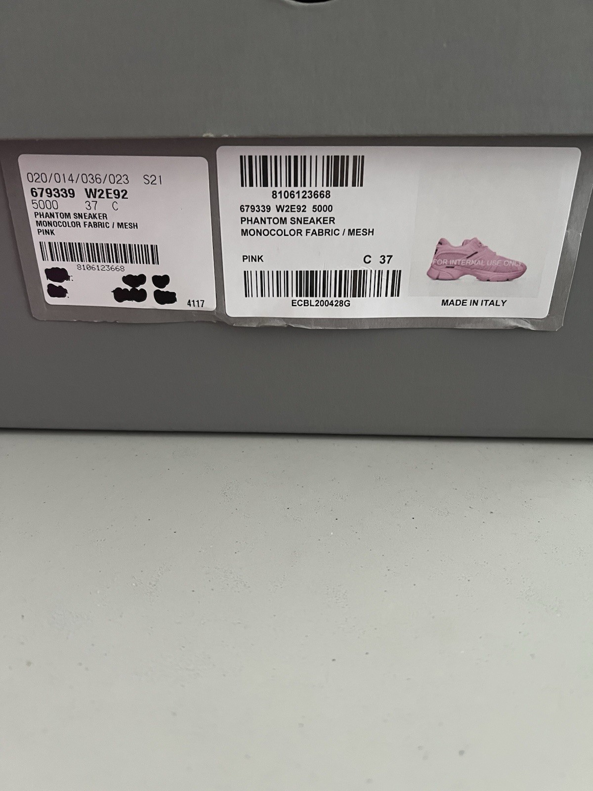 Balenciaga PHANTOM Sneakers MONOCOLOR FABRIC / MESH Pink EU37/US7