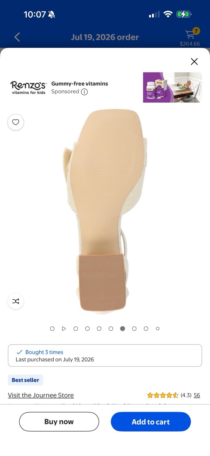 🌸NIB Journee Womens Zevi Linen Block Heel Dress Sandal Arch Support Comfort 11