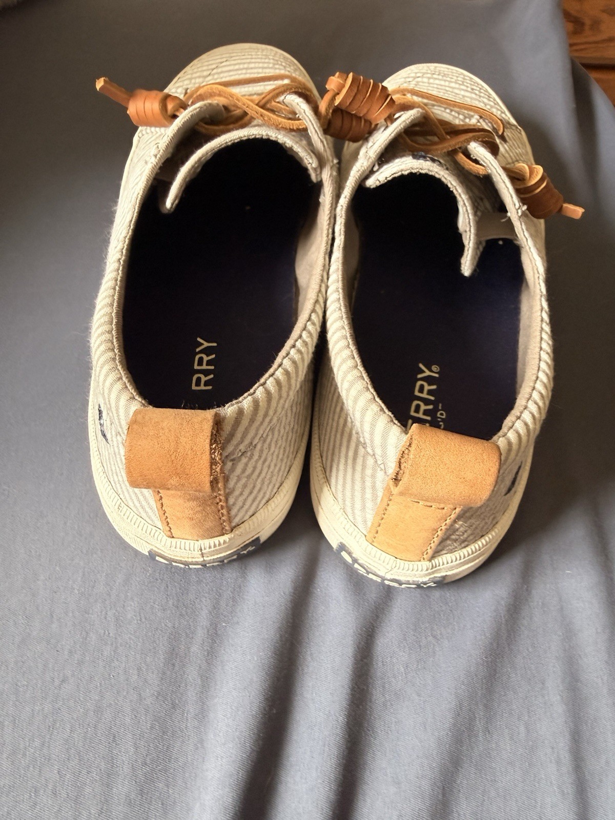 Sperry STS84909 Women’s Seersucker Striped Memory Foam Lace-Up Sneaker 8