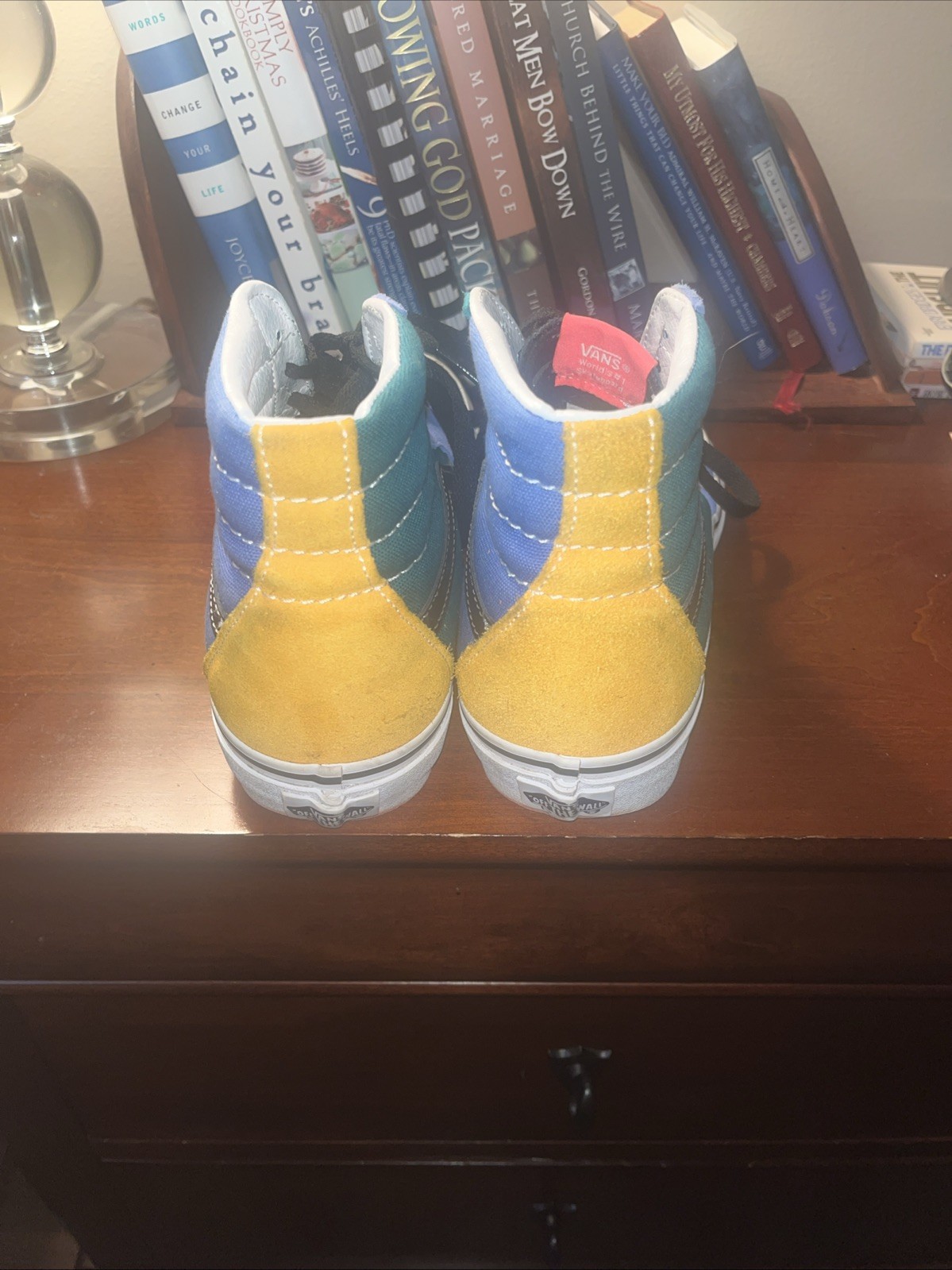 VANS Sk8-Hi Mix Match Women’s Sneakers Blue Green Yellow, Suede, High Top